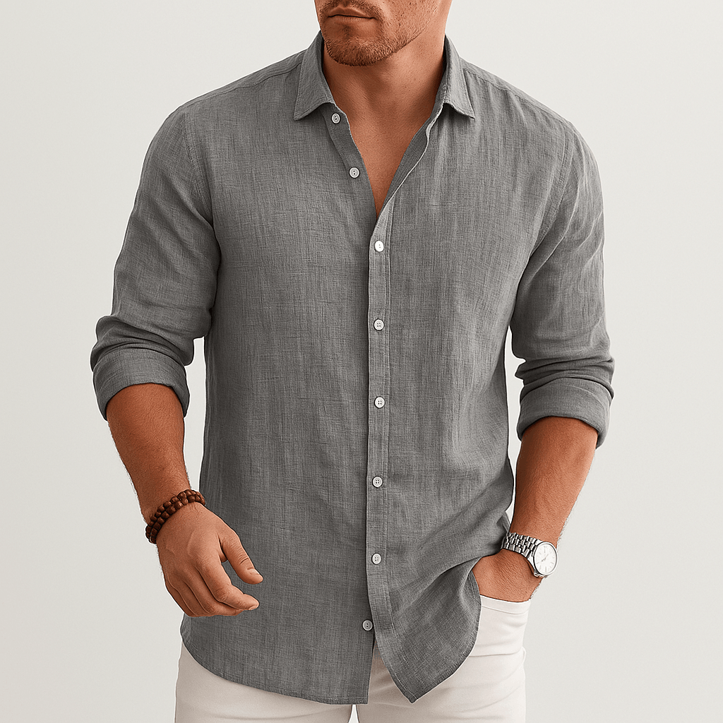 Camisa de Lino Blanca Hombre - Montserrat