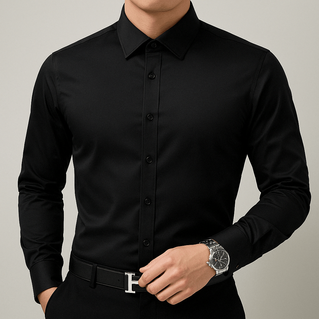 Camisa De Vestir Hombre – Slim Fit Cuello Cuadrado y Manga Larga - Montserrat